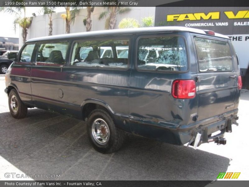 Dark Spruce Metallic / Mist Gray 1999 Dodge Ram Van 3500 Passenger