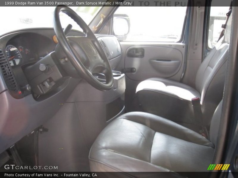 Dark Spruce Metallic / Mist Gray 1999 Dodge Ram Van 3500 Passenger