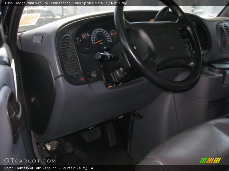 Dark Spruce Metallic / Mist Gray 1999 Dodge Ram Van 3500 Passenger