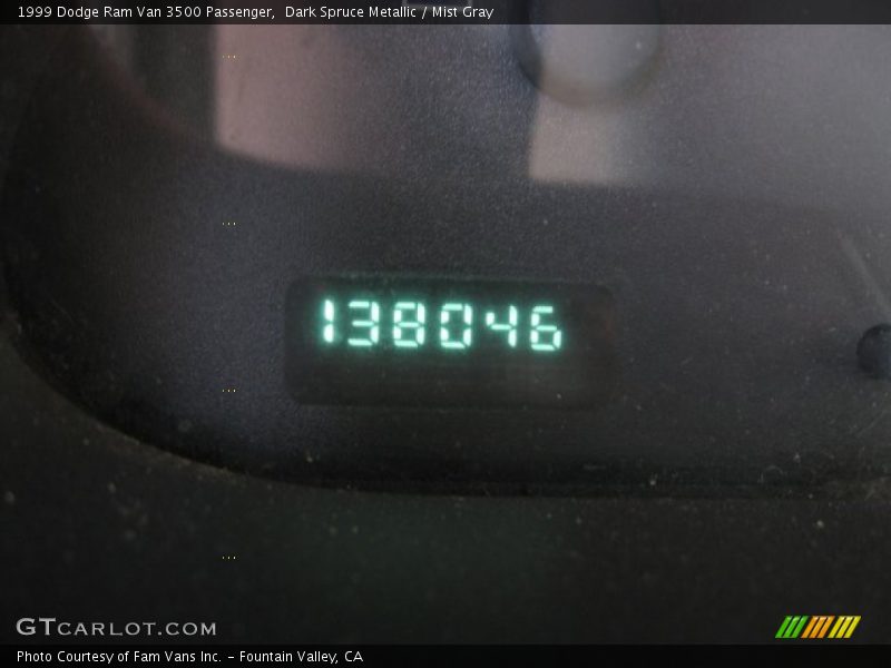 Dark Spruce Metallic / Mist Gray 1999 Dodge Ram Van 3500 Passenger