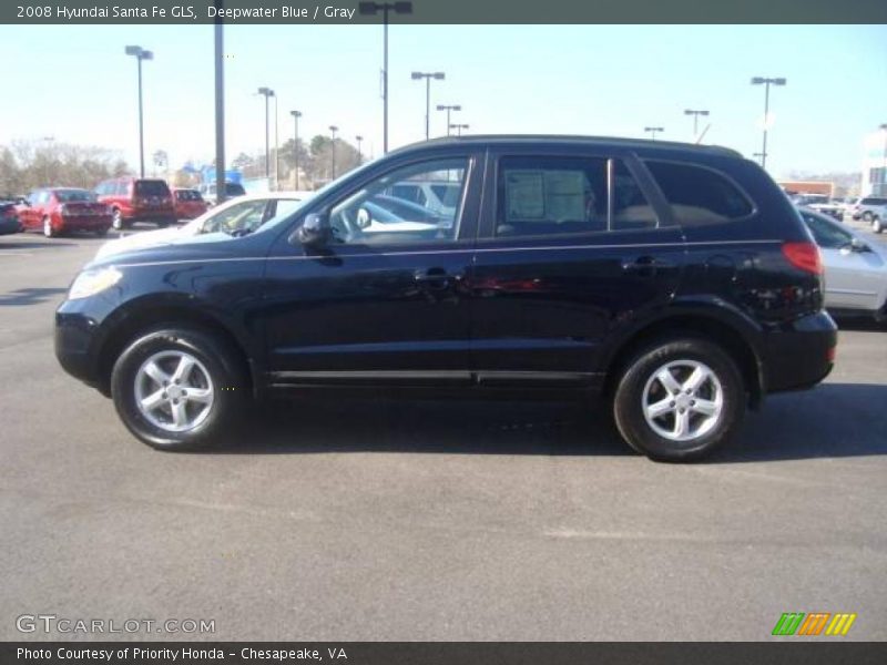 Deepwater Blue / Gray 2008 Hyundai Santa Fe GLS