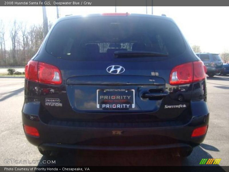 Deepwater Blue / Gray 2008 Hyundai Santa Fe GLS