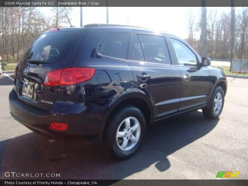 Deepwater Blue / Gray 2008 Hyundai Santa Fe GLS