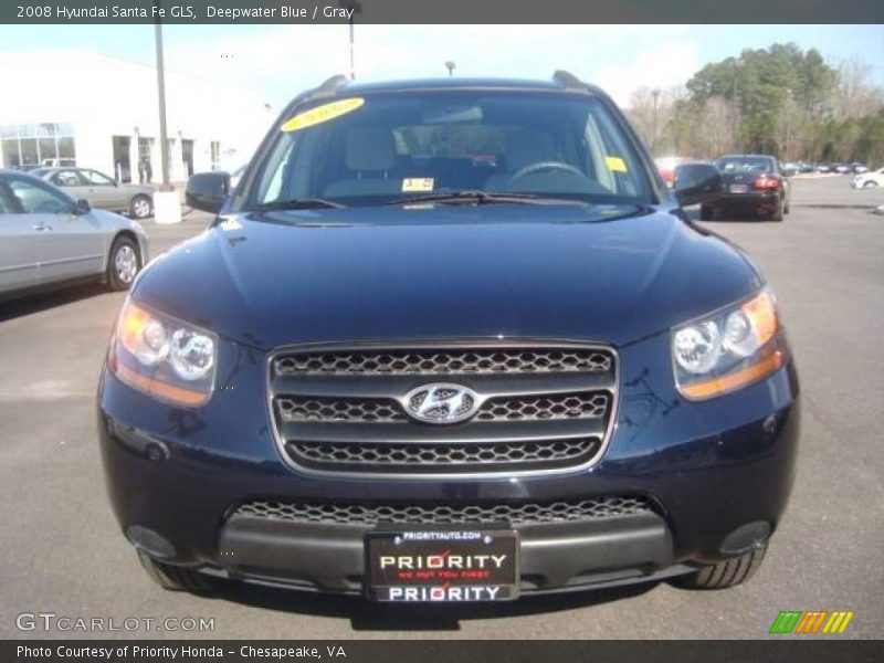 Deepwater Blue / Gray 2008 Hyundai Santa Fe GLS