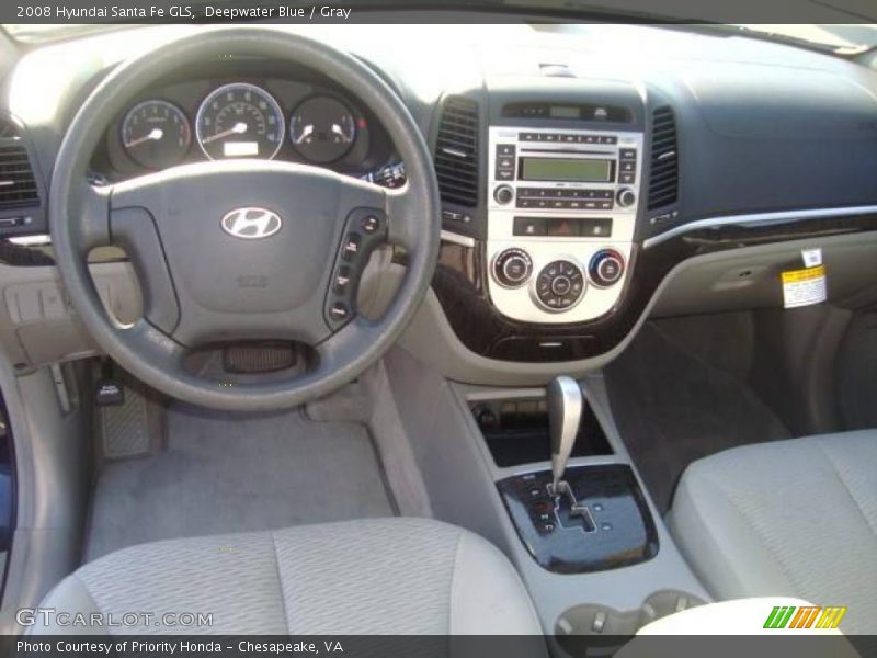 Deepwater Blue / Gray 2008 Hyundai Santa Fe GLS