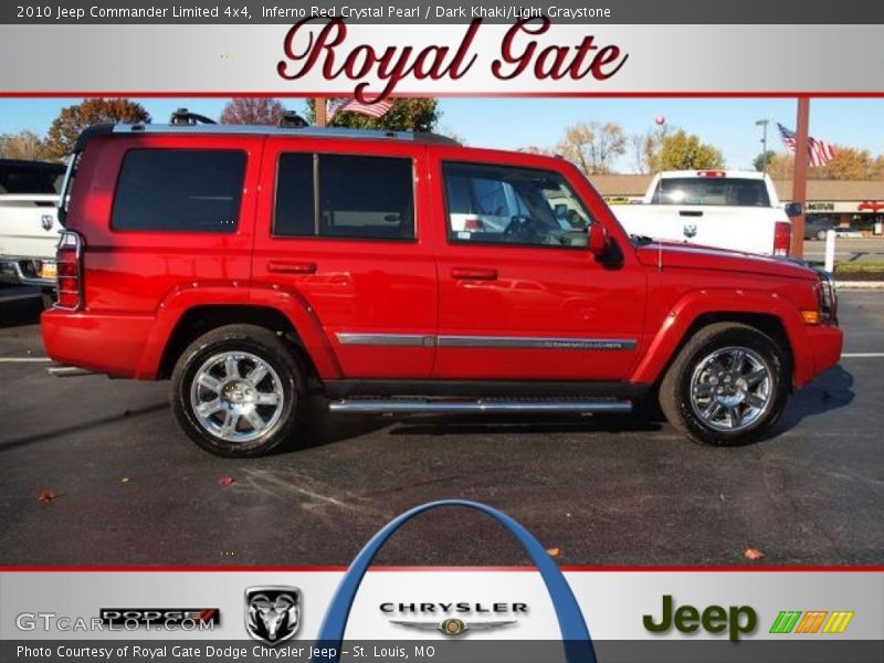 Inferno Red Crystal Pearl / Dark Khaki/Light Graystone 2010 Jeep Commander Limited 4x4