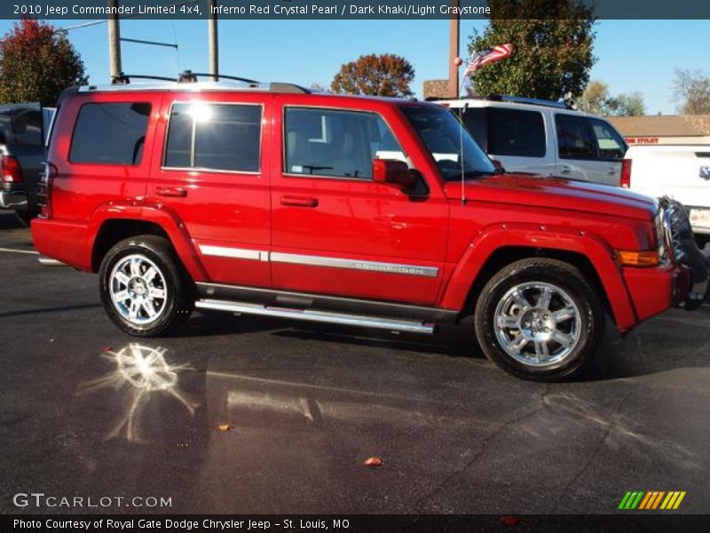 Inferno Red Crystal Pearl / Dark Khaki/Light Graystone 2010 Jeep Commander Limited 4x4