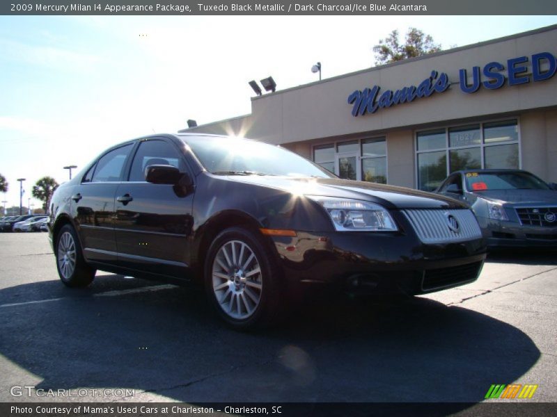 Tuxedo Black Metallic / Dark Charcoal/Ice Blue Alcantara 2009 Mercury Milan I4 Appearance Package