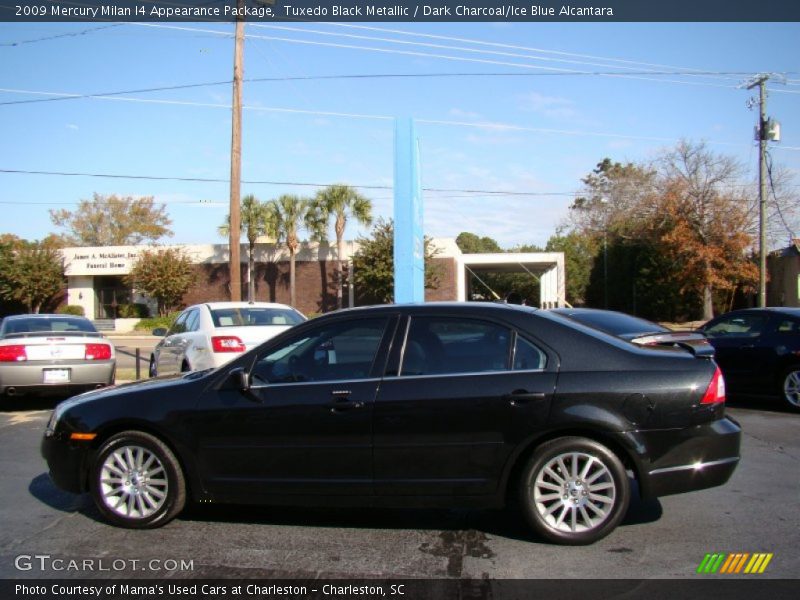 Tuxedo Black Metallic / Dark Charcoal/Ice Blue Alcantara 2009 Mercury Milan I4 Appearance Package