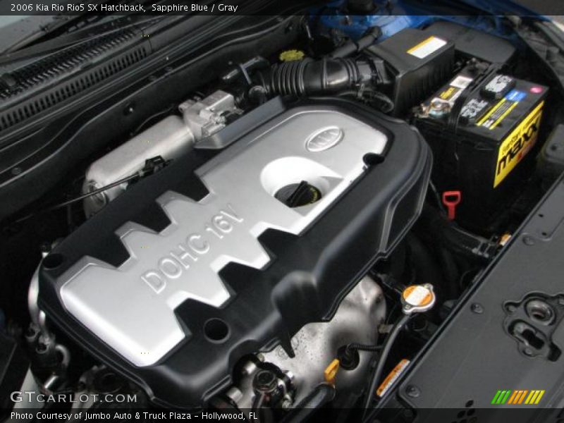  2006 Rio Rio5 SX Hatchback Engine - 1.6 Liter DOHC 16-Valve VVT 4 Cylinder