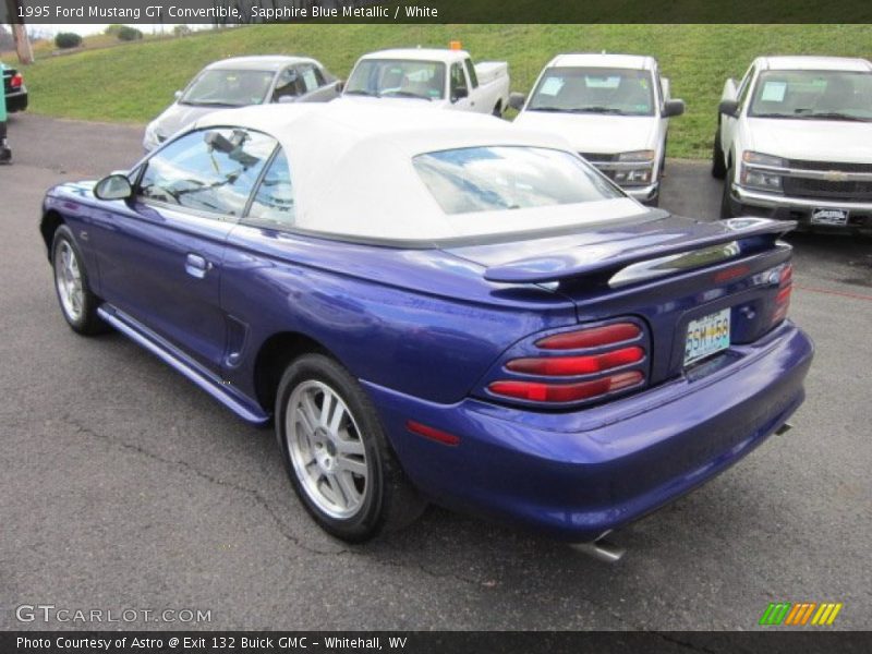 Sapphire Blue Metallic / White 1995 Ford Mustang GT Convertible