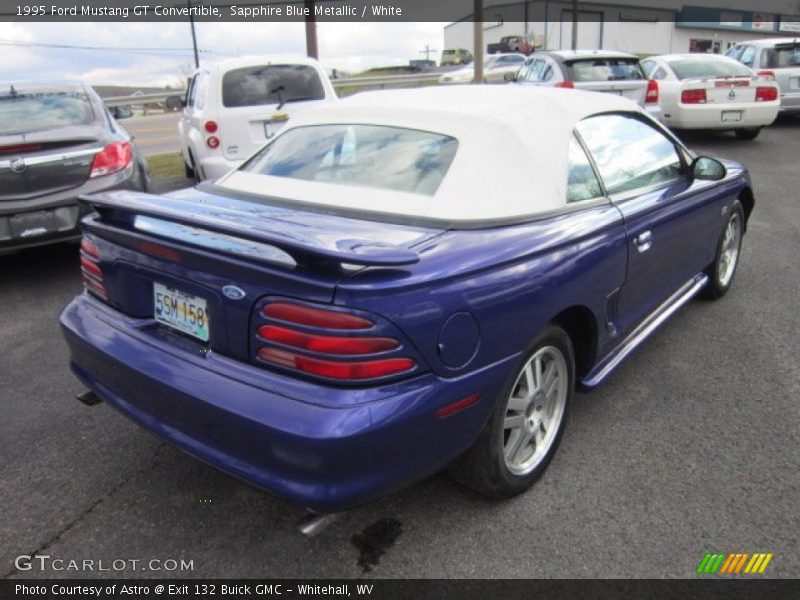 Sapphire Blue Metallic / White 1995 Ford Mustang GT Convertible
