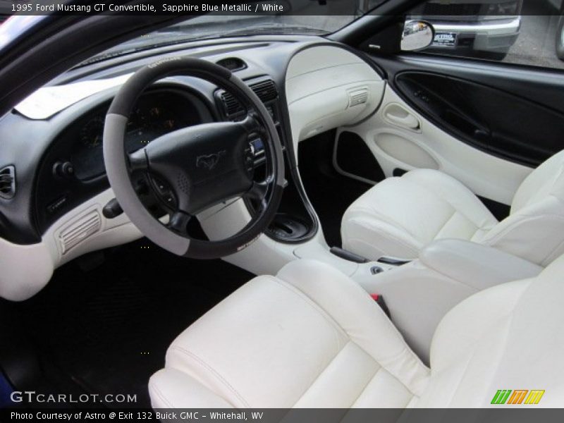 White Interior - 1995 Mustang GT Convertible 
