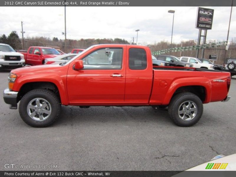 Red Orange Metallic / Ebony 2012 GMC Canyon SLE Extended Cab 4x4