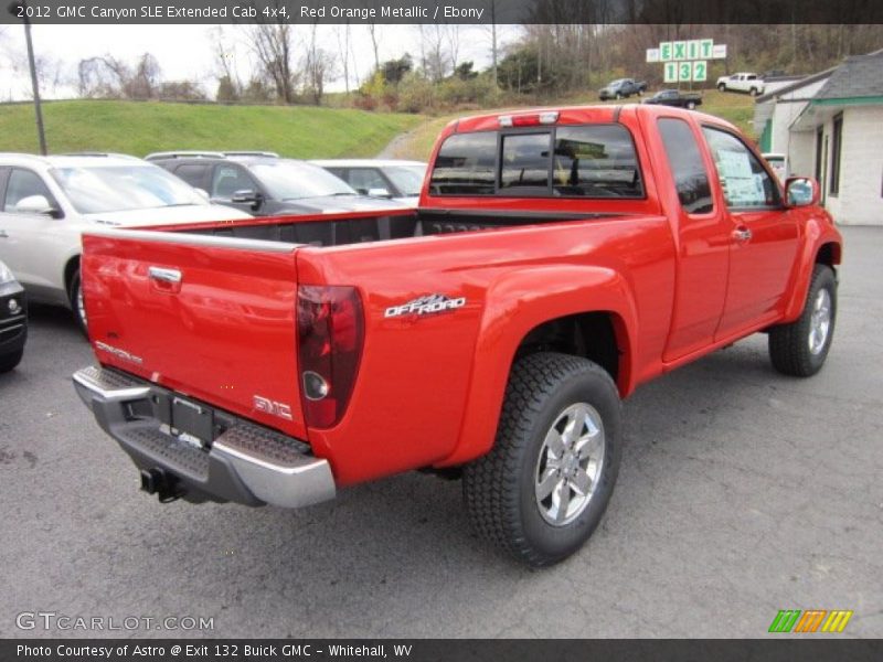 Red Orange Metallic / Ebony 2012 GMC Canyon SLE Extended Cab 4x4