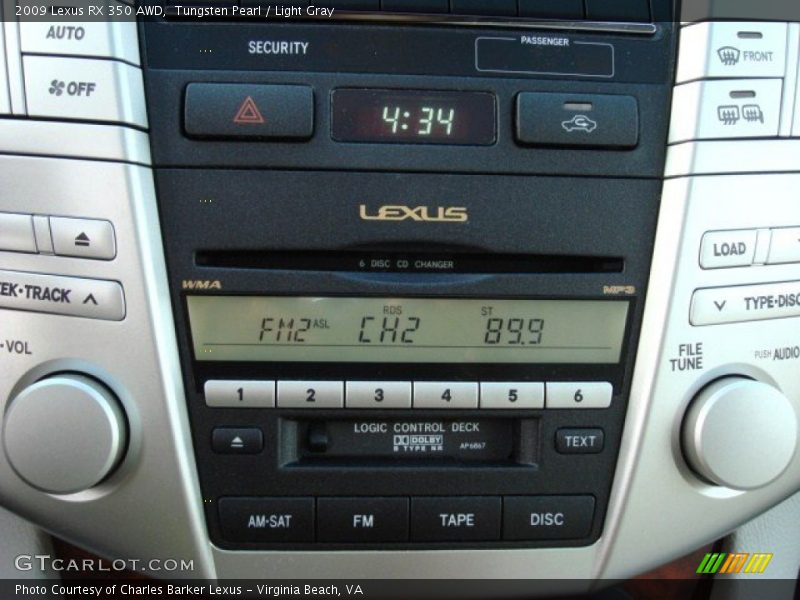 Tungsten Pearl / Light Gray 2009 Lexus RX 350 AWD