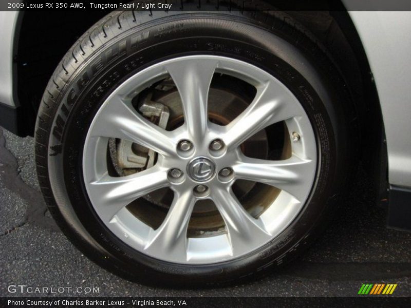 Tungsten Pearl / Light Gray 2009 Lexus RX 350 AWD
