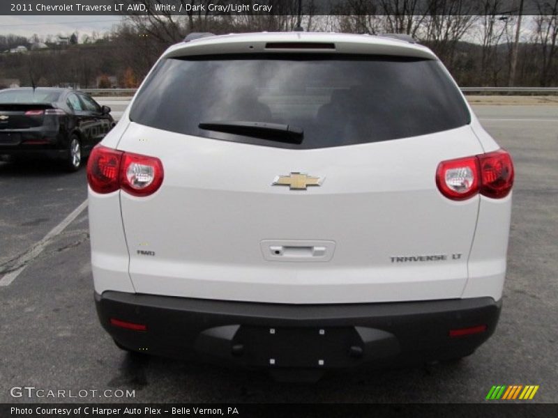 White / Dark Gray/Light Gray 2011 Chevrolet Traverse LT AWD