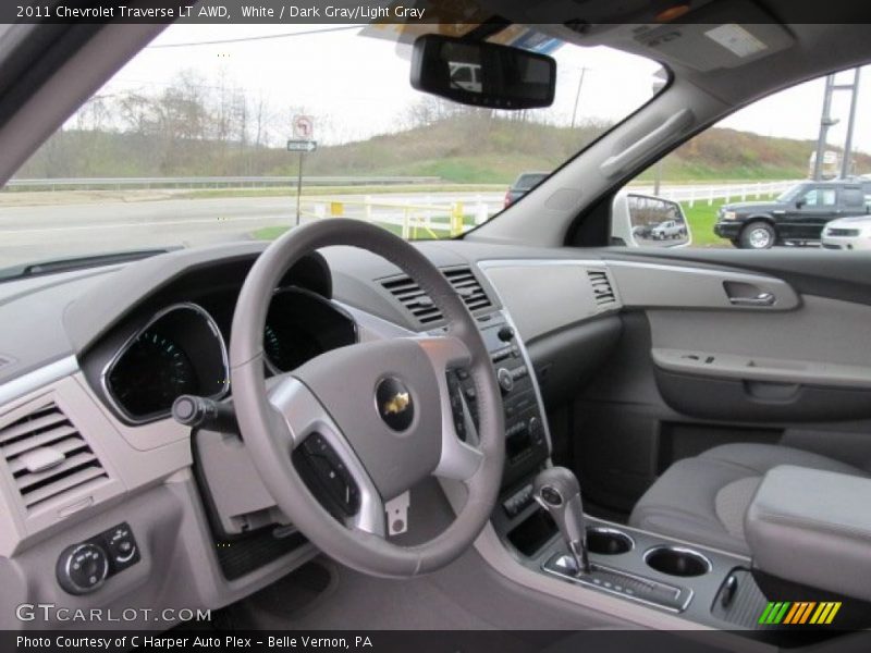White / Dark Gray/Light Gray 2011 Chevrolet Traverse LT AWD