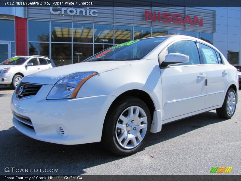 Aspen White / Charcoal 2012 Nissan Sentra 2.0 S