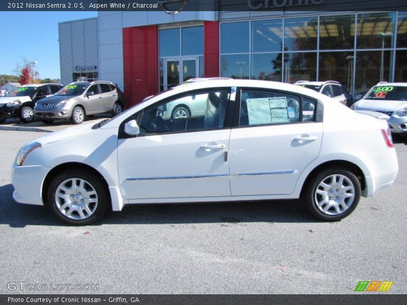 Aspen White / Charcoal 2012 Nissan Sentra 2.0 S
