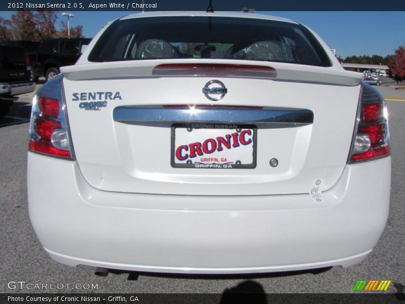Aspen White / Charcoal 2012 Nissan Sentra 2.0 S