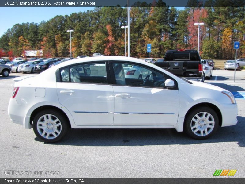 Aspen White / Charcoal 2012 Nissan Sentra 2.0 S