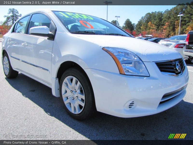 Aspen White / Charcoal 2012 Nissan Sentra 2.0 S