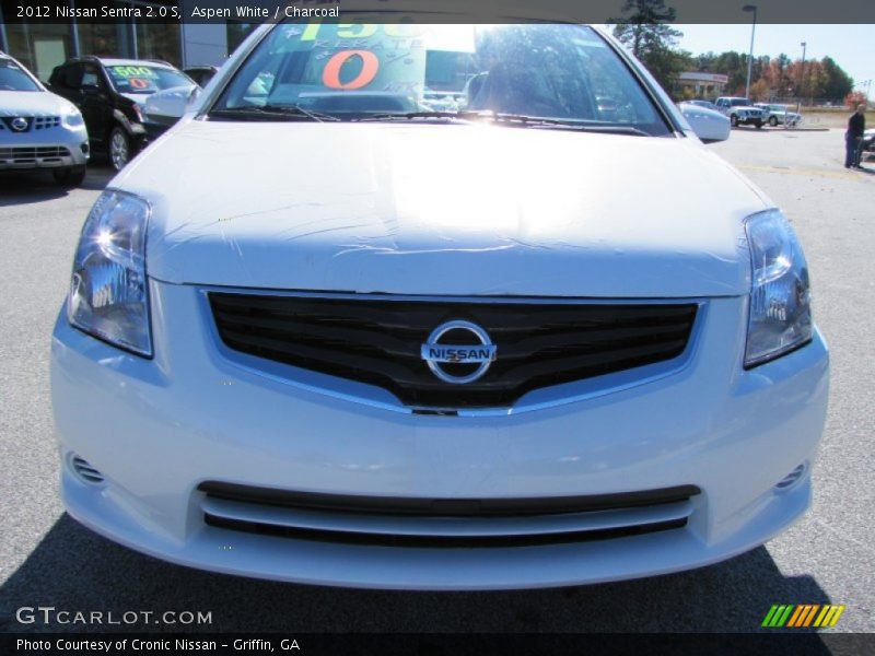 Aspen White / Charcoal 2012 Nissan Sentra 2.0 S