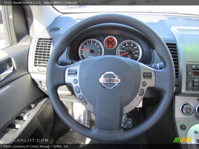 Aspen White / Charcoal 2012 Nissan Sentra 2.0 S