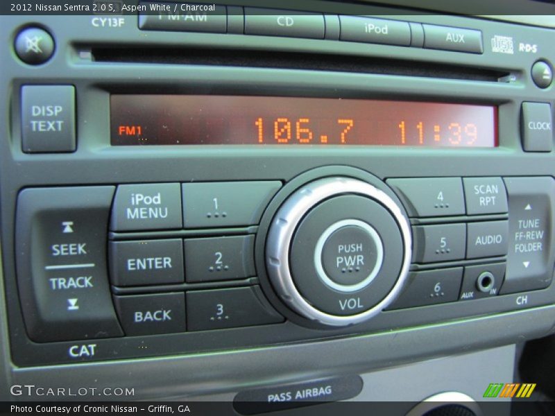 Aspen White / Charcoal 2012 Nissan Sentra 2.0 S