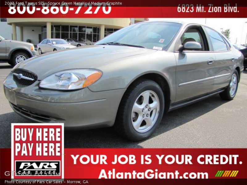 Spruce Green Metallic / Medium Graphite 2002 Ford Taurus SES