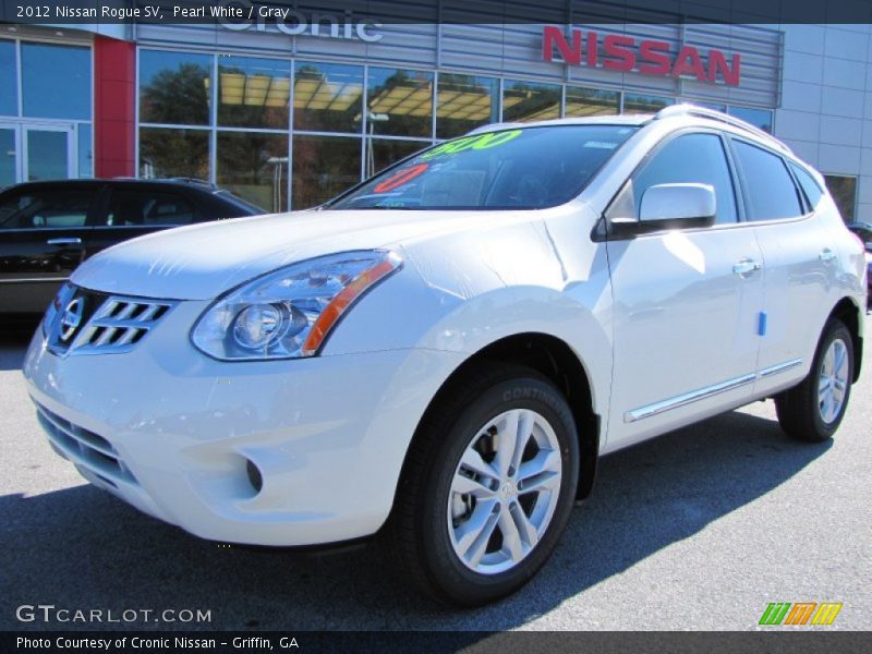 Pearl White / Gray 2012 Nissan Rogue SV
