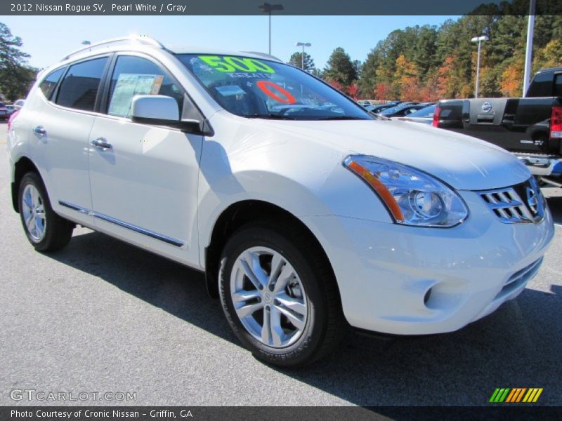Pearl White / Gray 2012 Nissan Rogue SV