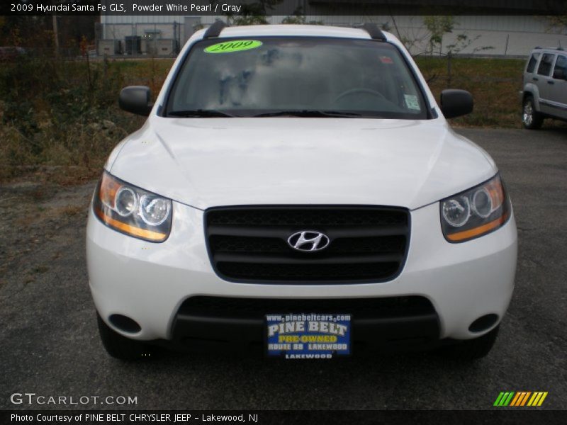 Powder White Pearl / Gray 2009 Hyundai Santa Fe GLS