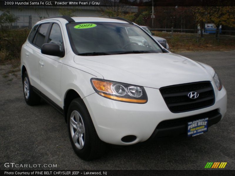 Powder White Pearl / Gray 2009 Hyundai Santa Fe GLS