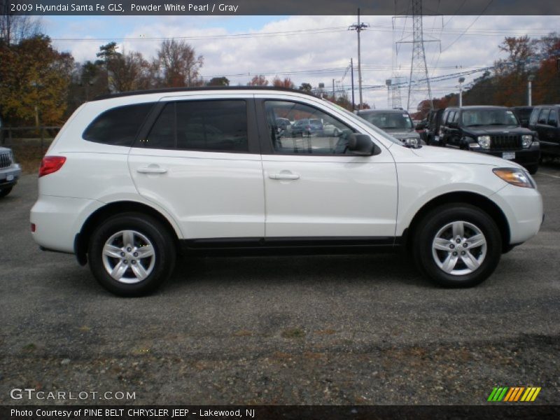 Powder White Pearl / Gray 2009 Hyundai Santa Fe GLS
