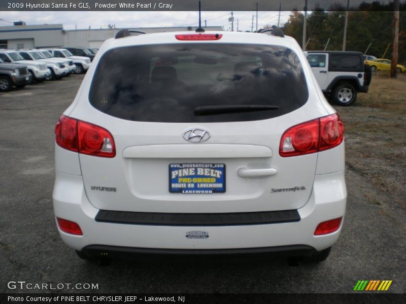 Powder White Pearl / Gray 2009 Hyundai Santa Fe GLS