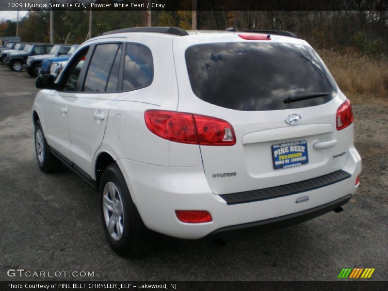 Powder White Pearl / Gray 2009 Hyundai Santa Fe GLS