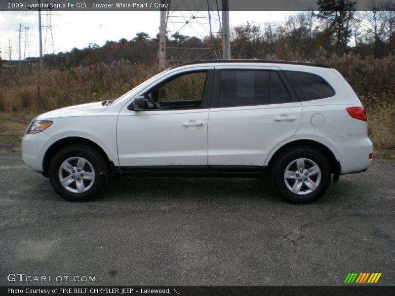 Powder White Pearl / Gray 2009 Hyundai Santa Fe GLS