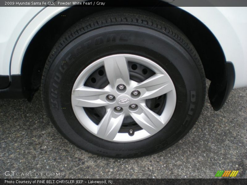 Powder White Pearl / Gray 2009 Hyundai Santa Fe GLS