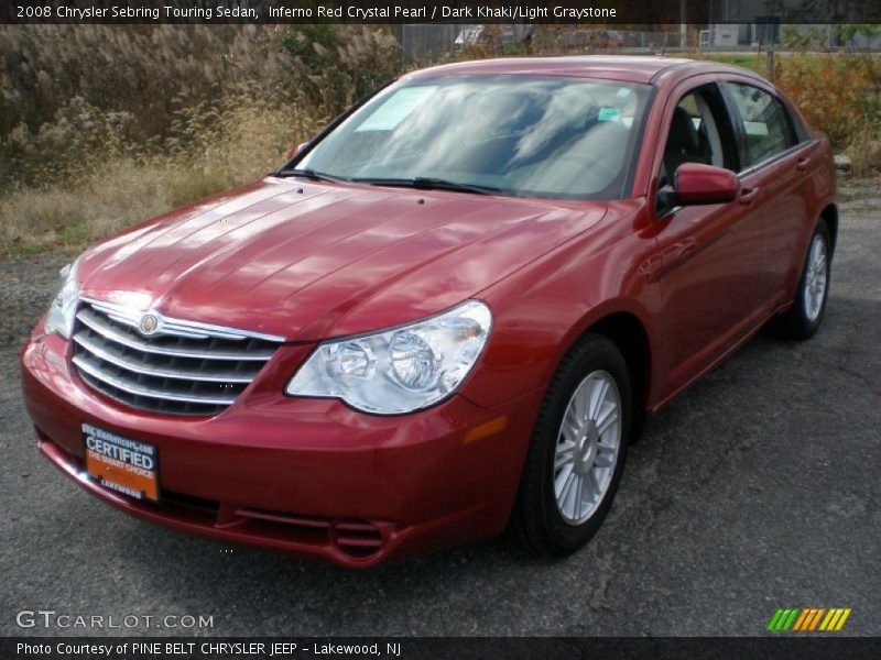 Inferno Red Crystal Pearl / Dark Khaki/Light Graystone 2008 Chrysler Sebring Touring Sedan