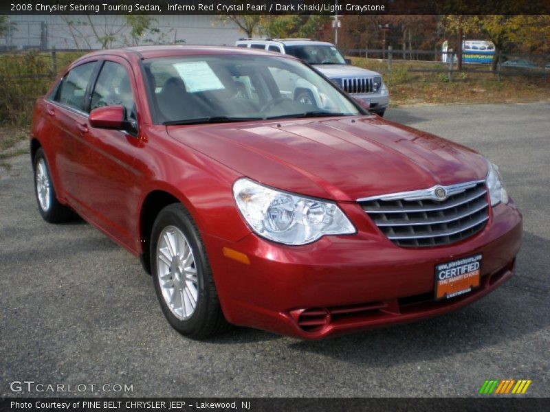 Inferno Red Crystal Pearl / Dark Khaki/Light Graystone 2008 Chrysler Sebring Touring Sedan