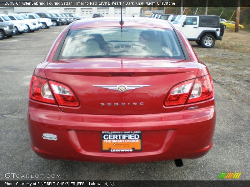 Inferno Red Crystal Pearl / Dark Khaki/Light Graystone 2008 Chrysler Sebring Touring Sedan