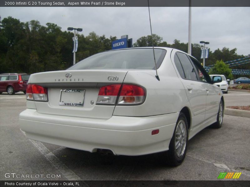 Aspen White Pearl / Stone Beige 2000 Infiniti G 20 Touring Sedan