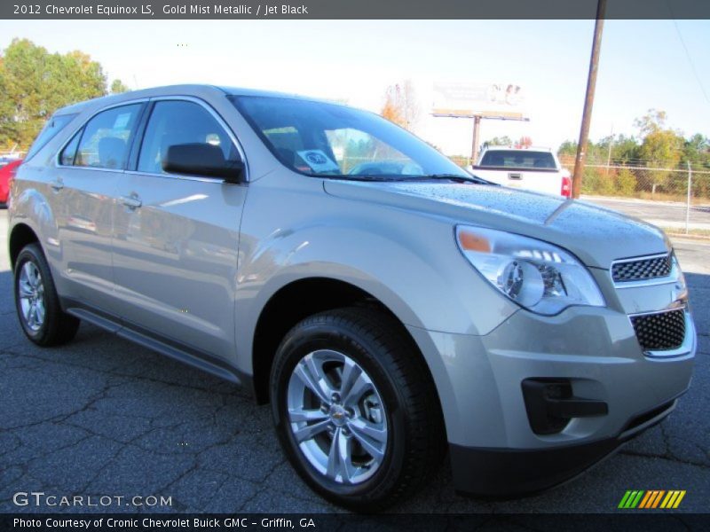 Gold Mist Metallic / Jet Black 2012 Chevrolet Equinox LS