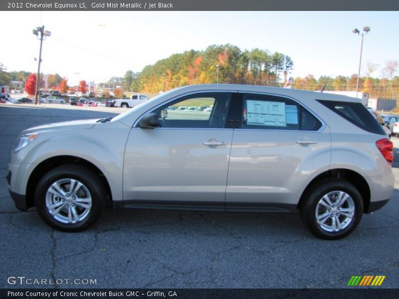 Gold Mist Metallic / Jet Black 2012 Chevrolet Equinox LS