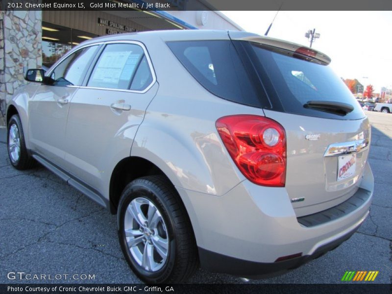 Gold Mist Metallic / Jet Black 2012 Chevrolet Equinox LS