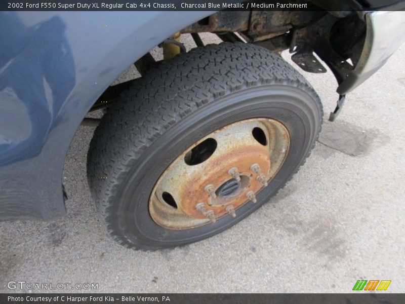 Charcoal Blue Metallic / Medium Parchment 2002 Ford F550 Super Duty XL Regular Cab 4x4 Chassis