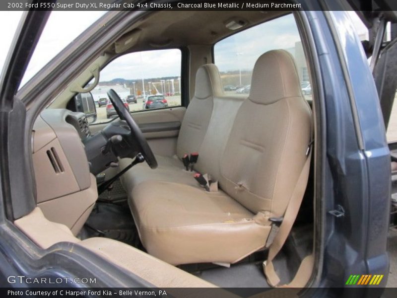 Charcoal Blue Metallic / Medium Parchment 2002 Ford F550 Super Duty XL Regular Cab 4x4 Chassis